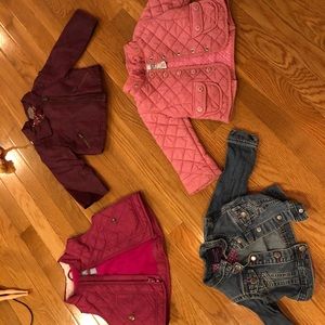 Bundle of toddler girls jackets and vest